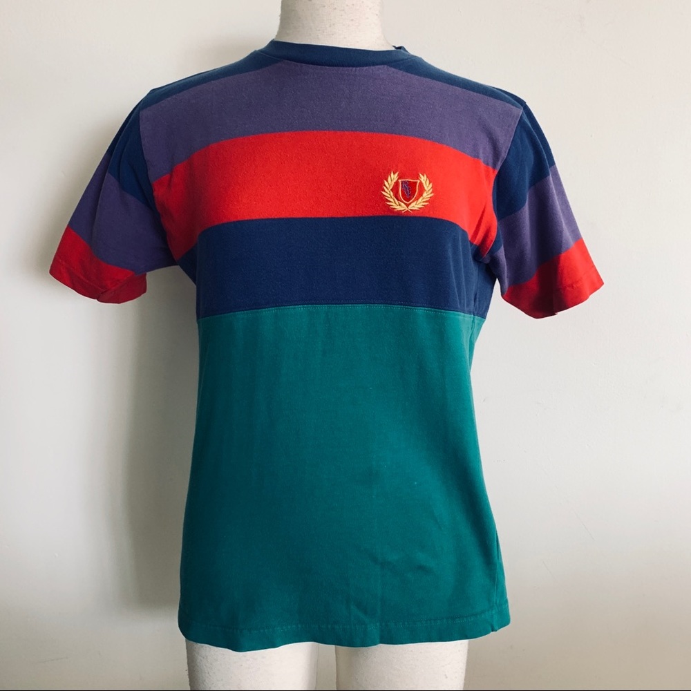 Sail Away 90s sailing cruising color block tee